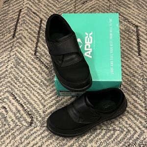 Apex Black Velcro Slip-On Casual Shoes